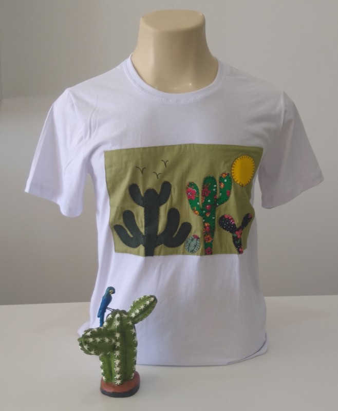 T SHIRT CACTO BRANCA