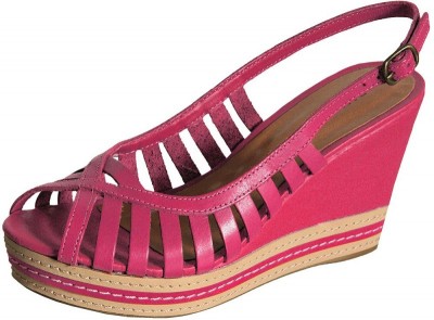 Sandalia Anabela 100% couro legitimo - PINK