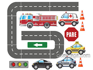 ÚLTIMAS PEÇAS: Adesivo de Parede autocolante em Tecido (20 adesivos) - Coleção Trânsito-124