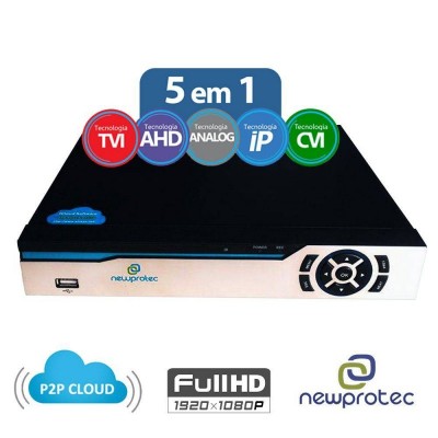 Stand Alone Dvr Newprotec Jortan 08CH 5 Em 1 Full HD 1080P