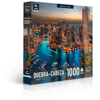 QUEBRA-CABEÇA PAISAGENS NOTURNAS 100 PEÇAS MARINA DE DUBAI
