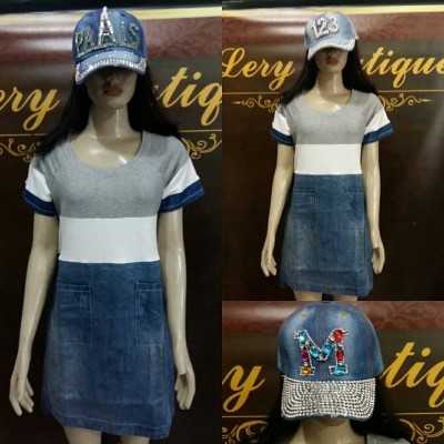 VESTIDO JEANS E MALHA