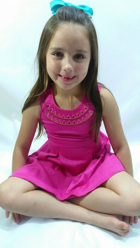 VESTIDO SEM MANGA PINK COM BORDADO COD 59037