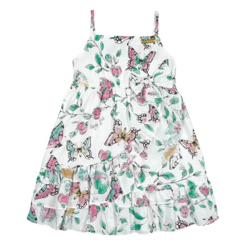 VESTIDO TECIDO C/ALÇA BRANCO ESTAMPADO COD 56837