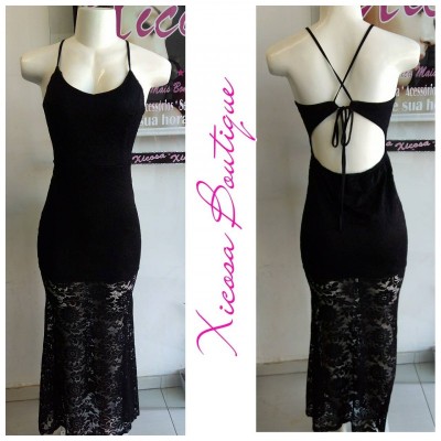 Vestido longo rendado