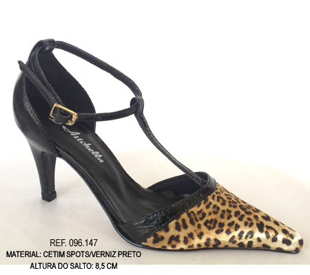 Scarpin Cetim Spots