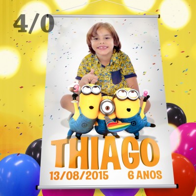 1 Banner 80x120, Lona 380gr com Tubetes e Corda