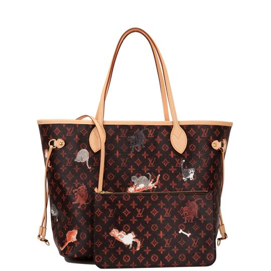 New Louis Vuitton Neverfull Catogram Grace Coddington Cats MM Bag ( M44441 ) Limited Ed.