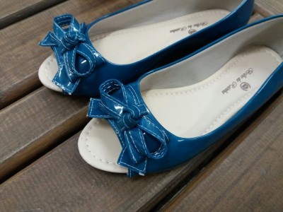 Sapatilha Peep Toe azul
