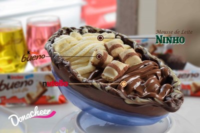 Recheado com chocolate Kinder Bueno e Nutella