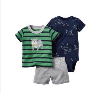 Conjunto 3 peças menino Carters tamanho 12 meses