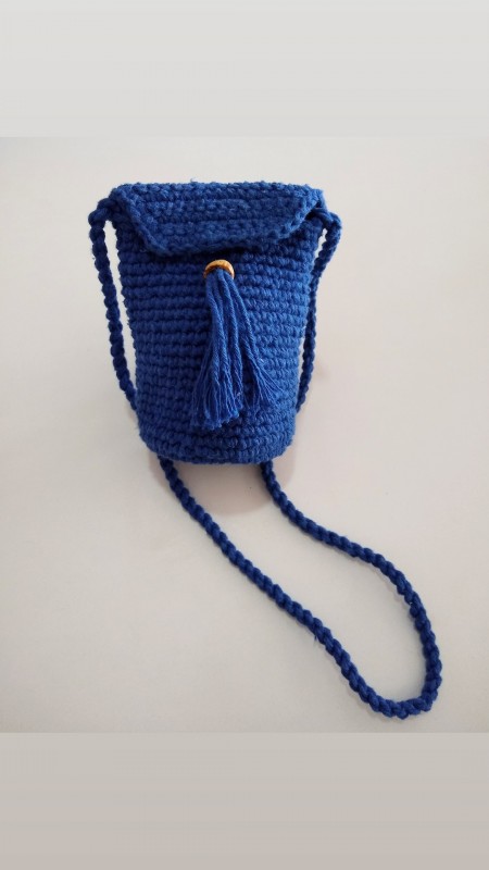 BOLSA CROCHÊ AZUL