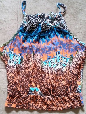 Cropped malha estampado, Tam único