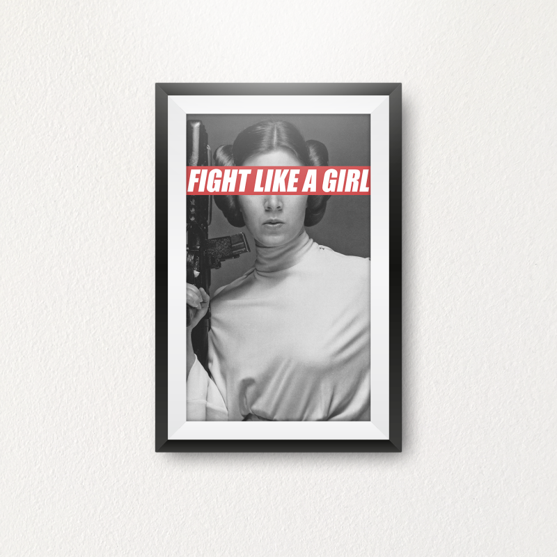 Quadro Decorativo Fight Like A Girl 46x33