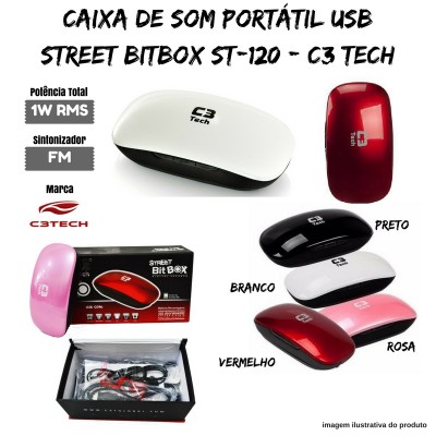 Caixa De Som Portátil Bitbox+ Carregador Portátil Power Bank