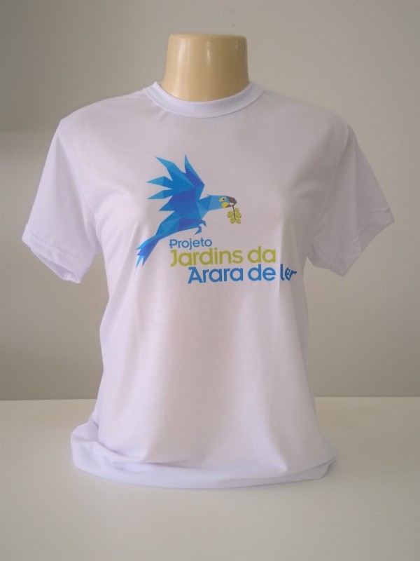 CAMISETA FEMININA LOGO PROJETO JARDINS DA ARARA DE LEAR