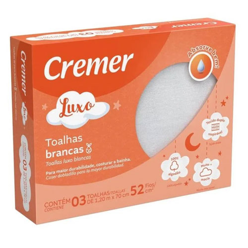 Toalha de Luxo - Branca - Cremer