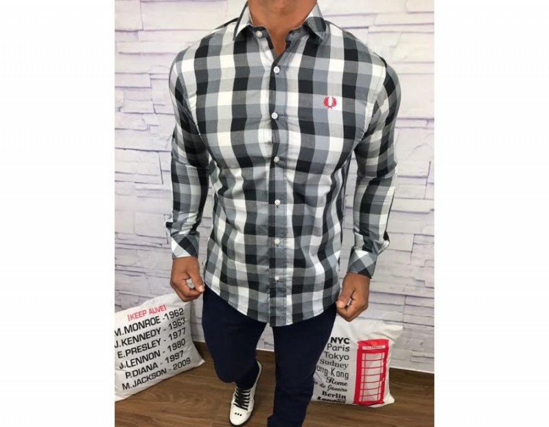 CAMISA XADREZ FREDY PERRY - PRETA