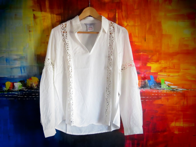 Camisa Branca com renda (VB8091)