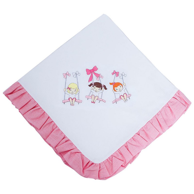 manta bordada meninas