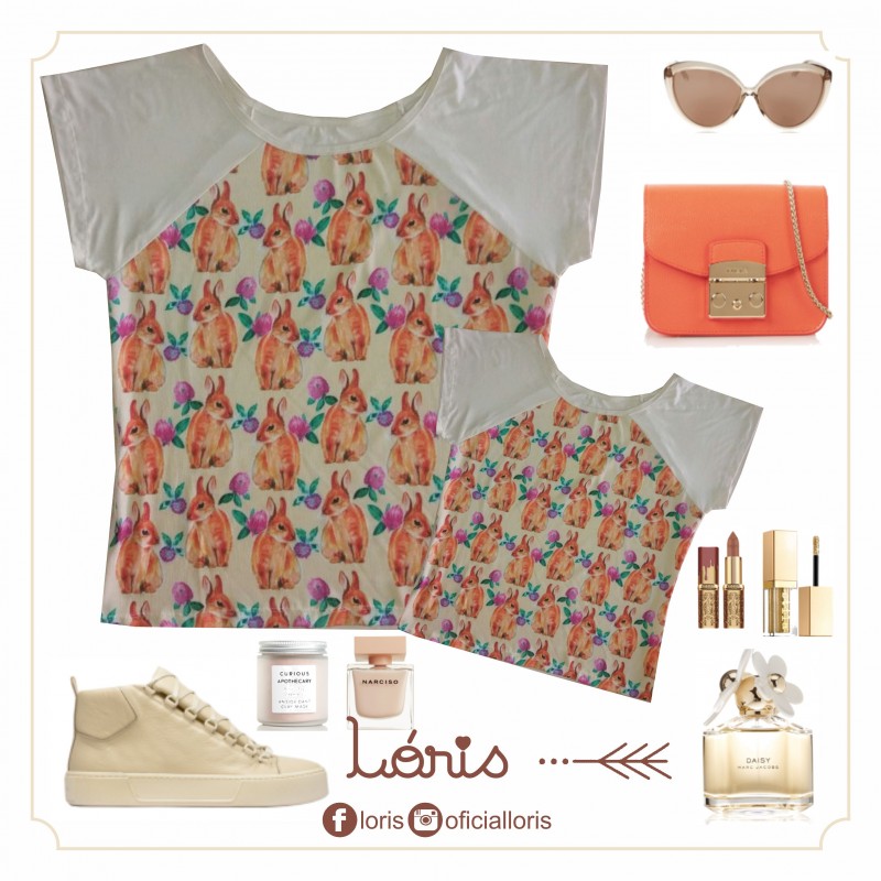 T-shirt Coelhinhos Bege