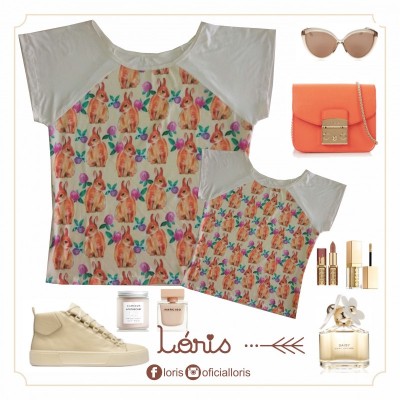 T-shirt Coelhinhos Bege