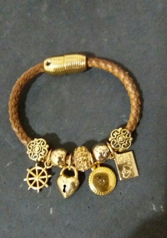 Pulseira de Couro Amor e Paz
