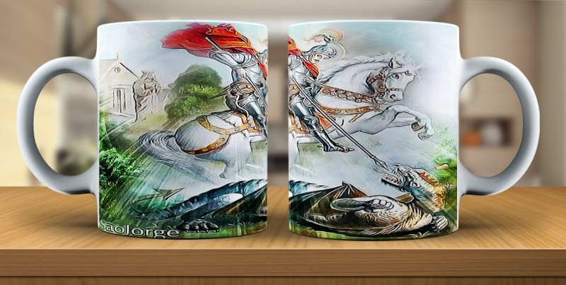 Caneca de porcelana ( São Jorge)