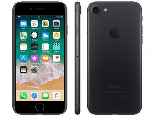 iPhone 7 Apple 128GB Preto Matte 4G Tela 4.7” - Retina Câm.12MP +Selfie 7MP iOS 11 Proc. Chip A10