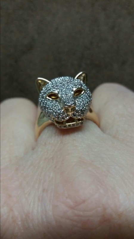 Anel Fera Zirconias Micro Cravejadas Banho Ouro 18 K Aro 20