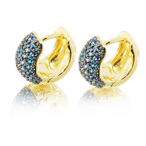 ARGOLA BRINCO ZIRCONIA AZUL SAFIRA JE5220