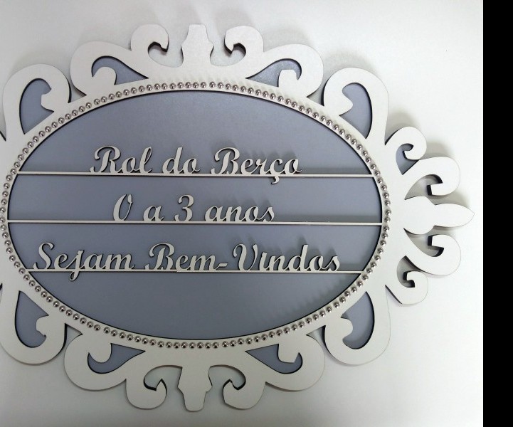 Placa de porta em MDF - Rol do berço