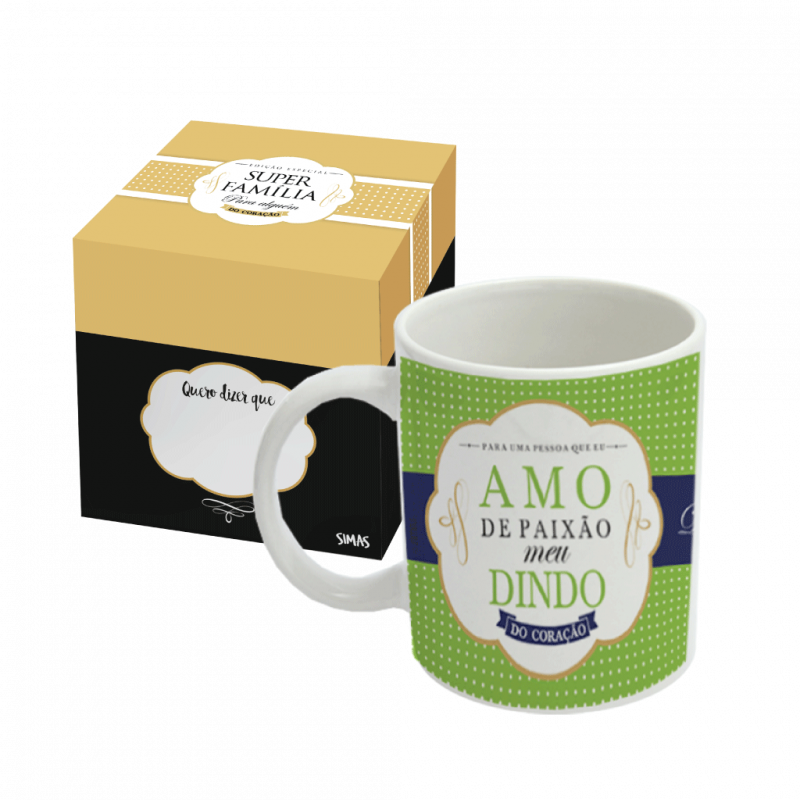 CANECA AMO MEU DINDO
