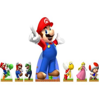 Kit Display de Chão e Mesa - MARIO BROS - 7 Peças (Aluguel)