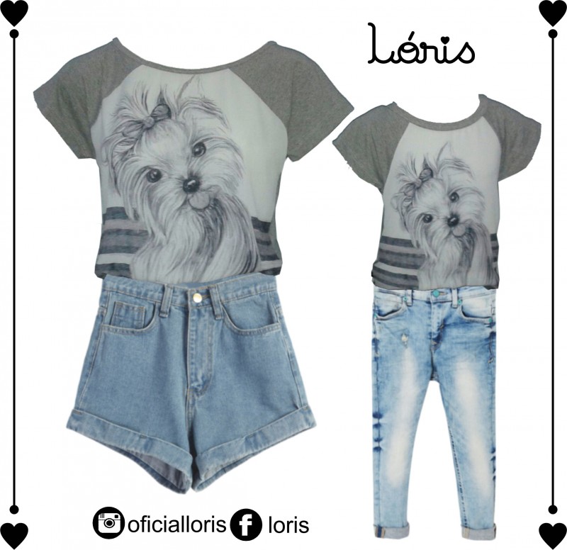 T-shirt Dog Cinza