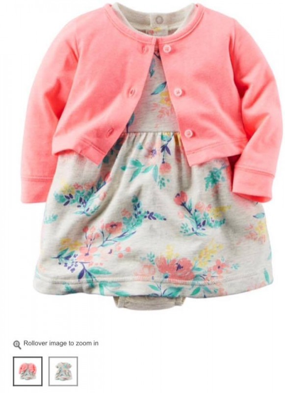 Vestido floral com cardigan Carters tamanho 12 meses