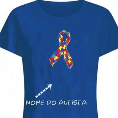 camiseta laço simbolo do autismo