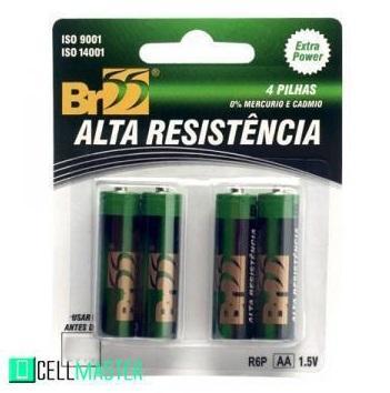 PILHA PEQUENA C/4 ENCARTELADA R6P-1.5V