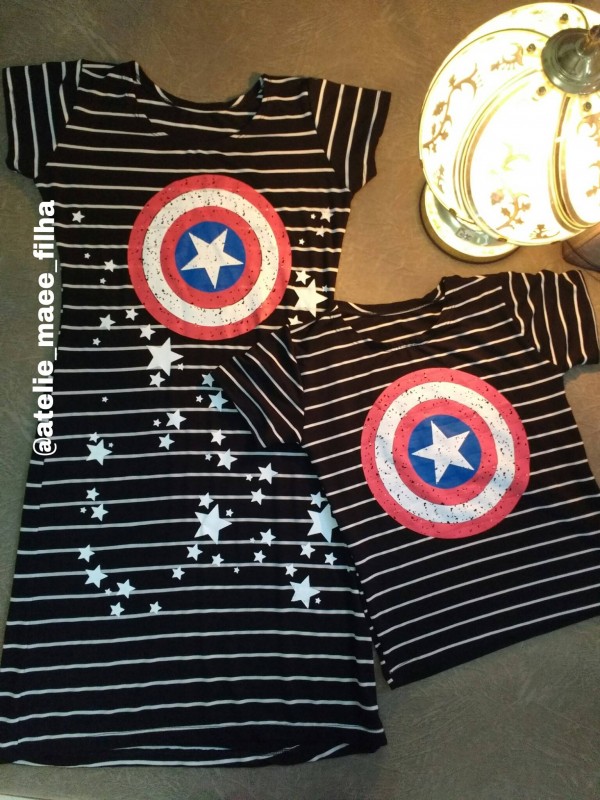 KIT CAPITÃO AMERICA - PRETO 4 ANOS