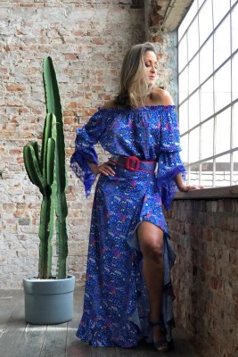 BLUSA OMBRO A OMBRO CREPE DE SEDA COM DETALHE EM RENDA