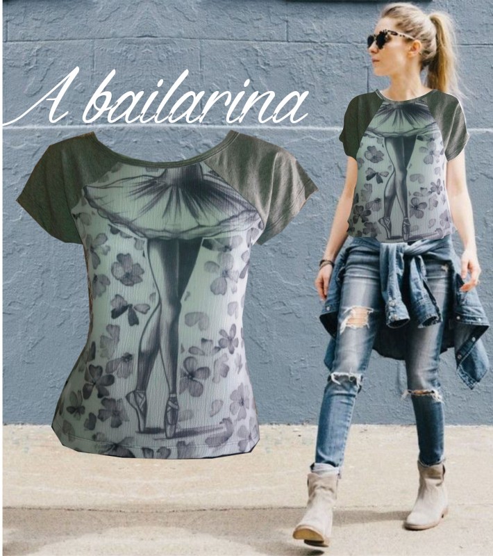 T-shirt Ballet Cinza
