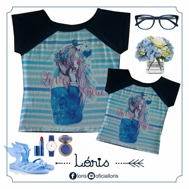 T-shirt Love Blue
