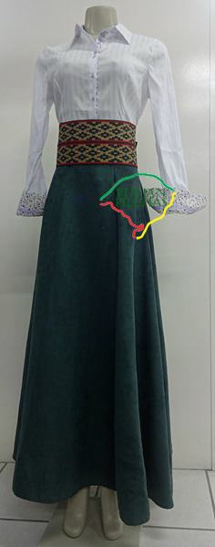 traje gaucho feminino saia