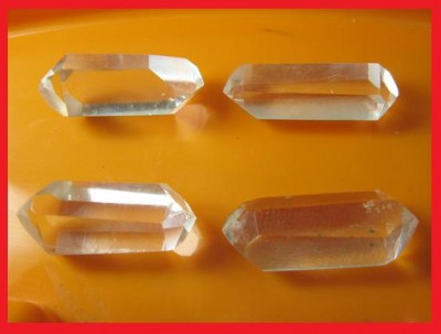 Kit 4 cristais Bi-Terminados com Extrema  Transparência