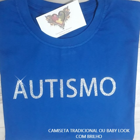Camiseta especial  Autismo com brilho diferenciada