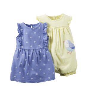Kit macacao e vestido Carters tamanho 3 meses