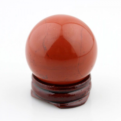 Belissíma Bola de Cristal Jaspe  Vermelho com suporte