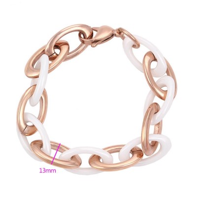 PULSEIRA FOLHEADA OURO COM ELOS EM CERÂMICA -74093
