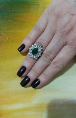 Anel Gota Esmeralda Aro 13