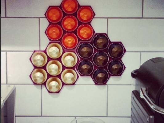 Suporte Nespresso estilo colméia